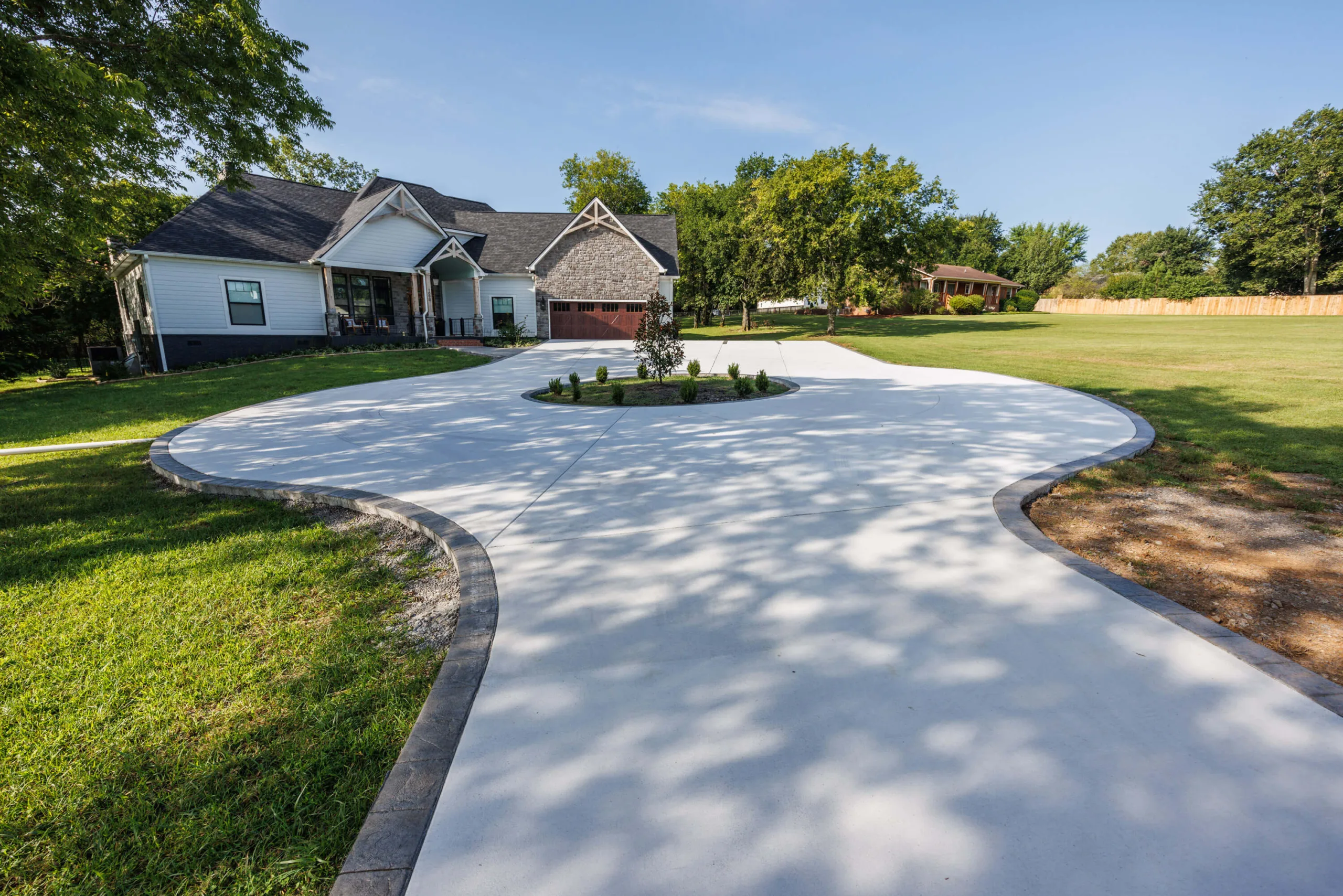 Concrete driveway installation in North Carolina